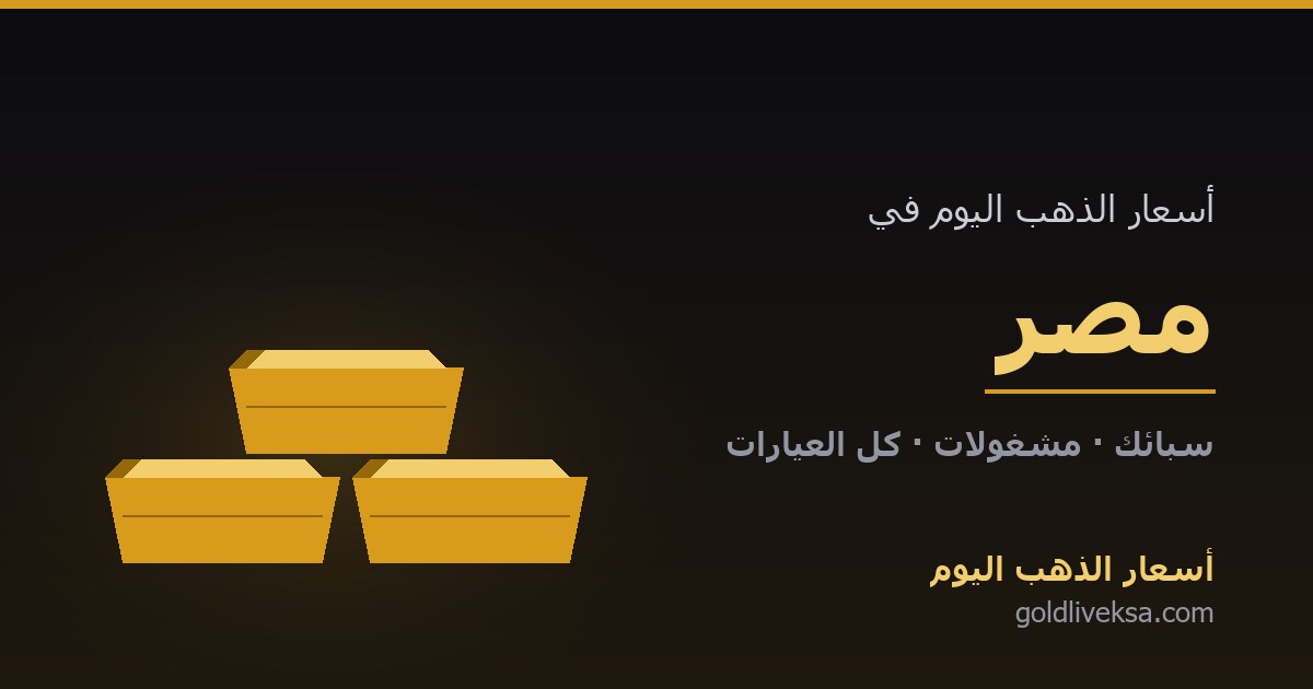 أسعار الذهب اليوم في مصر — 4 سبتمبر 2026