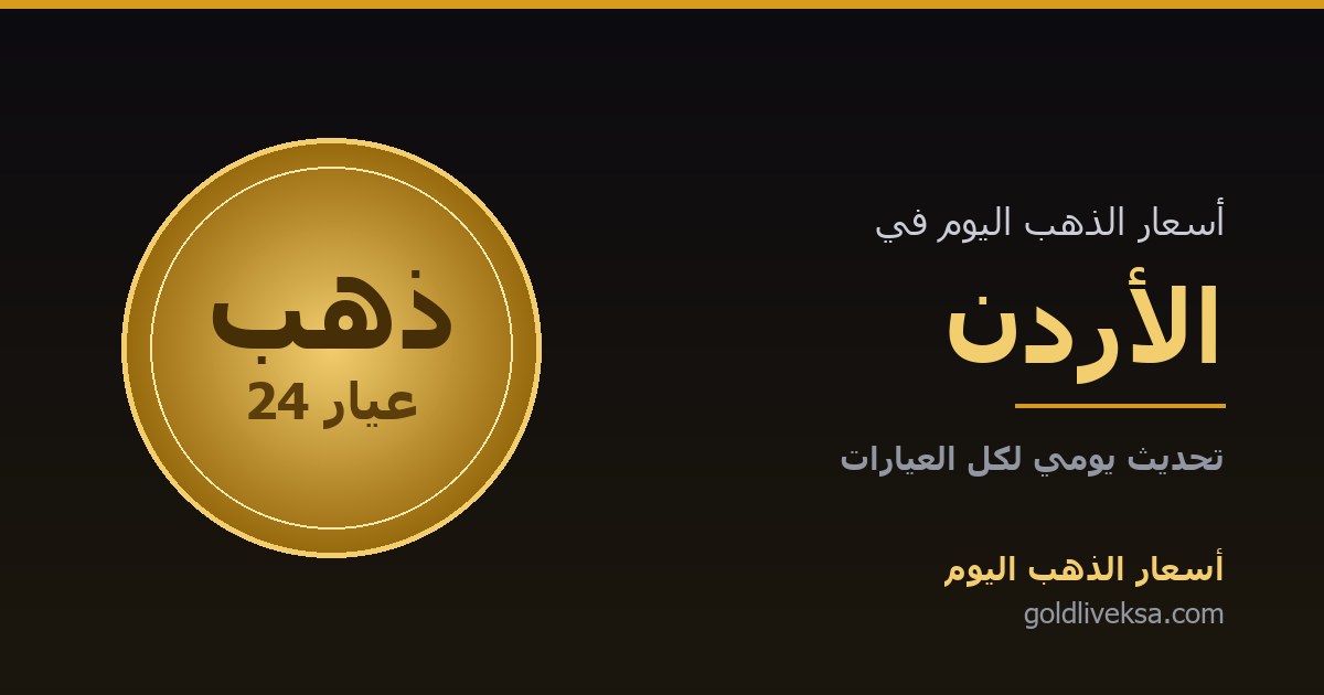 أسعار الذهب اليوم في الأردن — 1 سبتمبر 2026