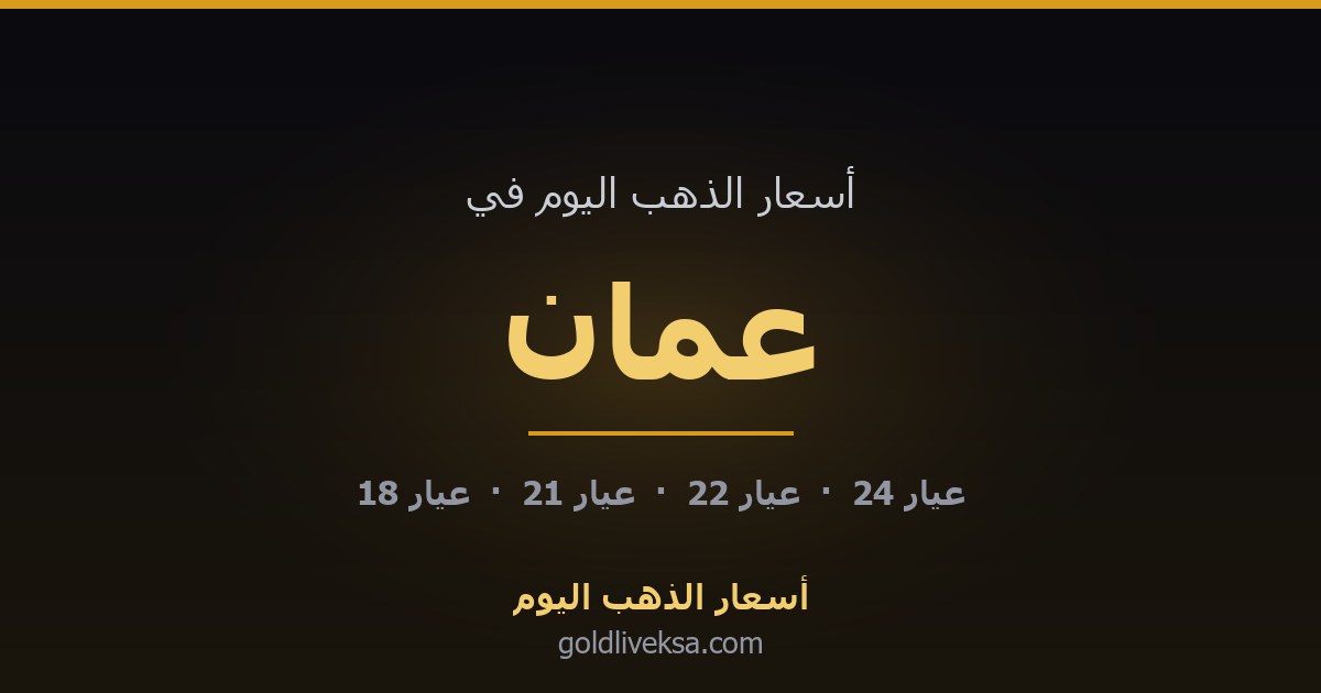 أسعار الذهب اليوم في عُمان — 31 أغسطس 2026