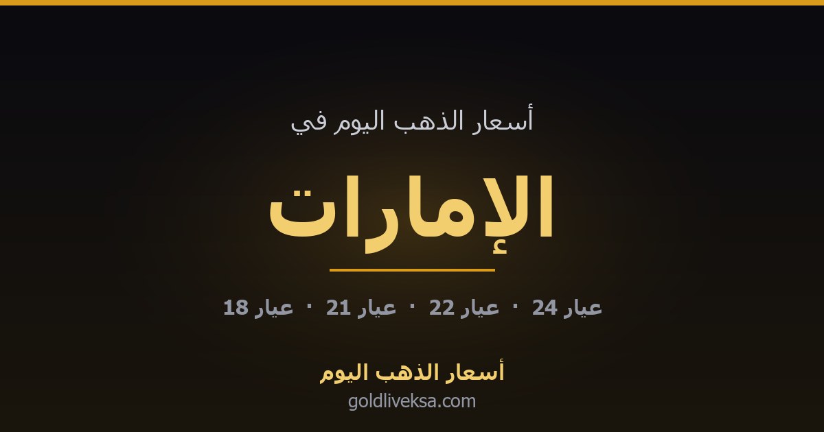أسعار الذهب اليوم في الإمارات — 7 سبتمبر 2026